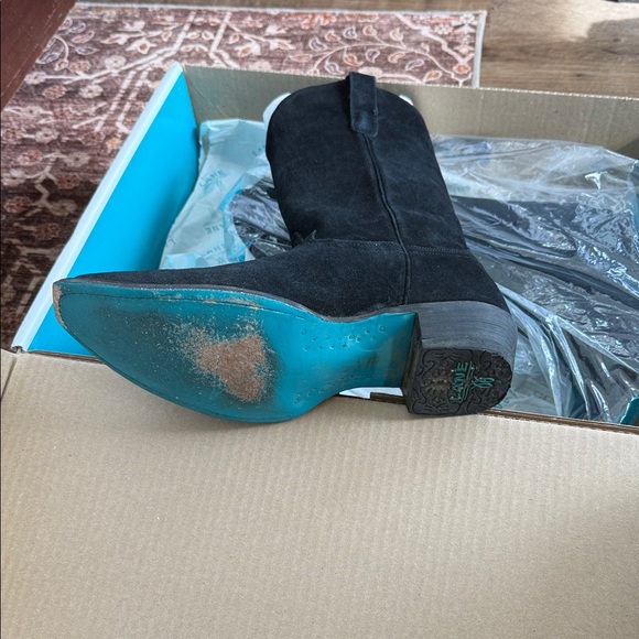 Black Suede Heeled Boots - Picture 14 of 14